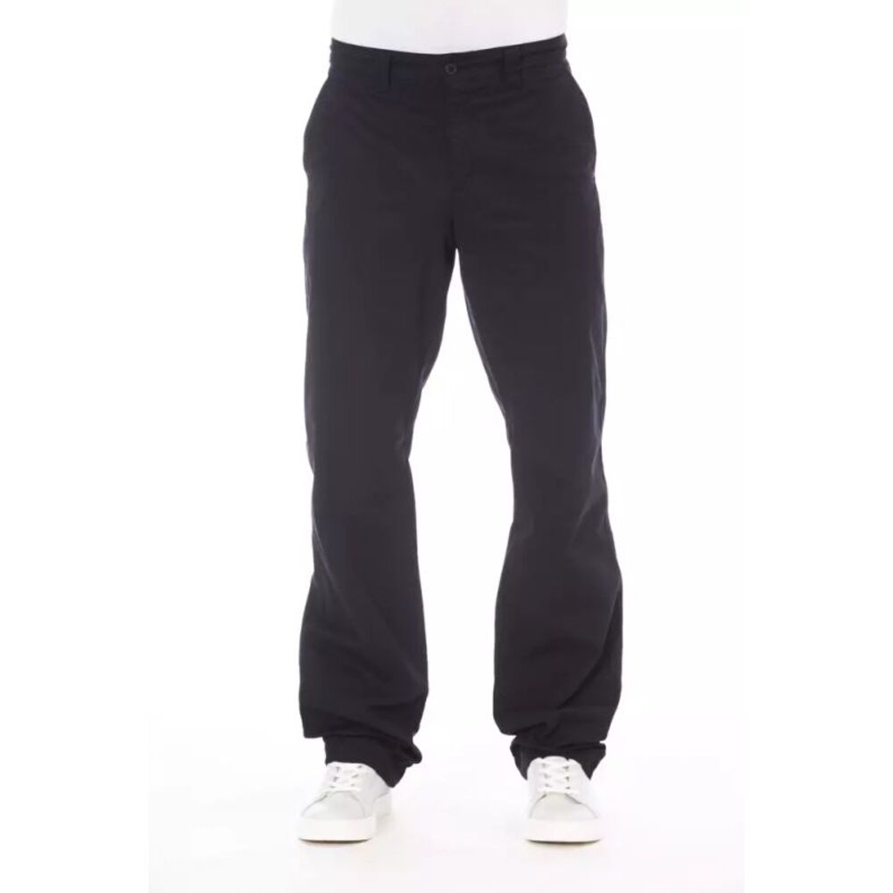 Alpha Studio Blue Cotton Men Men's Pant
